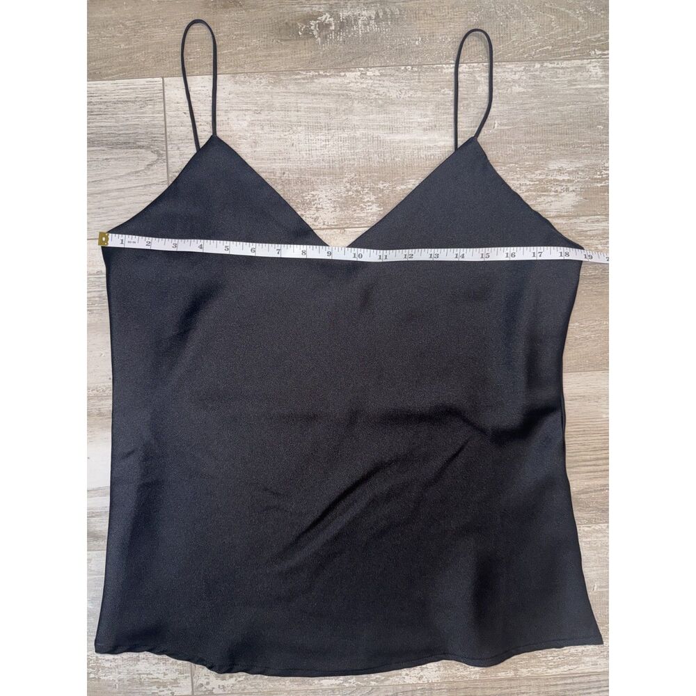 Shinestar Black Textured Cami Tank Top Spaghetti Strap V-Neck Sleeveless Blouse - Picture 7 of 7